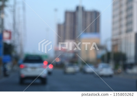 traffic jam in the city, blurred image traffic jam in the city, blurred image 135803262