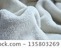 white soft fluffy blanket textile 135803269