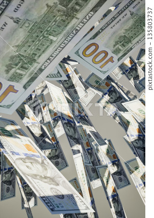 US Dollar Currency Exchange and Circulation Concept 3D Rendering Background 135803737
