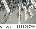 US Dollar Currency Exchange and Circulation Concept 3D Rendering Background 135803740