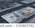 US Dollar Currency Exchange and Circulation Concept 3D Rendering Background 135803742