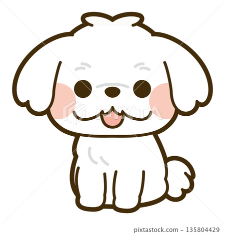 可愛的馬耳他犬插圖 135804429
