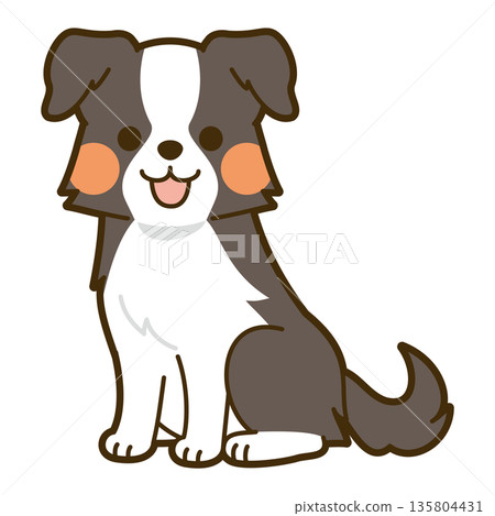 可愛的邊境牧羊犬插圖 135804431