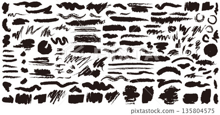 Brush drawing element set vector illustration 135804575