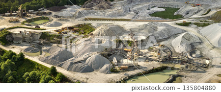 Open-pit mine of gravel materials for construction industry in Appalachian mountains in North Carolina, USA Open-pit mine of gravel materials for construction industry in Appalachian mountains in North Carolina, USA 135804880