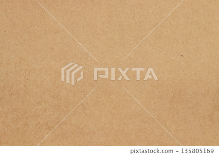 Brown cardboard sheet abstract background, texture of sepia color kraft paper with vintage pattern for design art work. 135805169