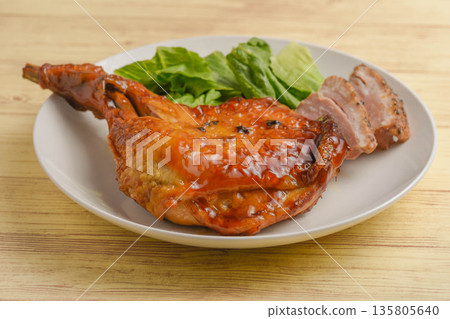 聖誕節圖像烤雞 135805640