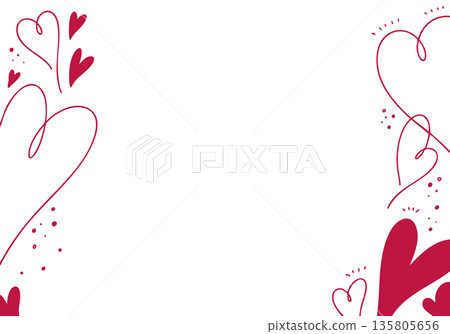 Red heart graphical frame 135805656