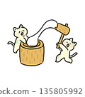 Cat pounding mochi 135805992
