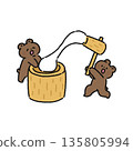 Bear pounding rice cakes 135805994
