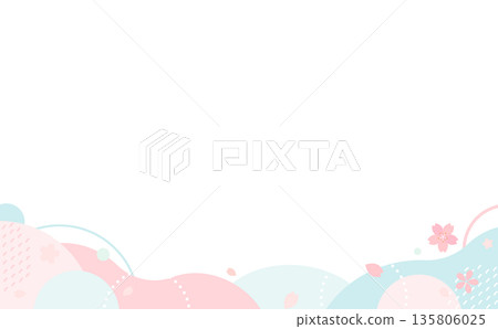 Pink and light blue pop cherry blossom frame _ no background 4 _ horizontal Pink and light blue pop cherry blossom frame _ no background 4 _ horizontal 135806025