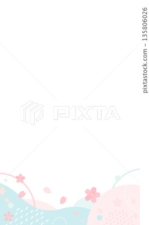 Pink and light blue pop cherry blossom frame _ no background 4 _ vertical Pink and light blue pop cherry blossom frame _ no background 4 _ vertical 135806026
