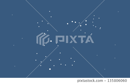 Illustration of a spring curve floating in the starry sky (only stars, no connecting lines) 135806060