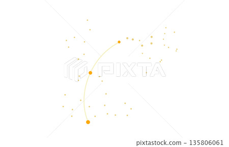 Illustration of the Spring Curve represented by gold dots (stars only, no connecting lines, with a curve) Illustration of the Spring Curve represented by gold dots (stars only, no connecting lines, with a curve) 135806061