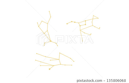 Illustration of the spring constellation line (gold) Illustration of the spring constellation line (gold) 135806068