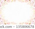 Cherry blossom frame in soft pink tones 135806678