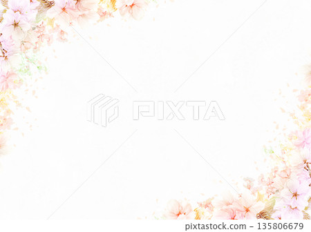 Soft pink cherry blossom frame 2 135806679