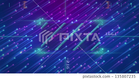 Central reticle pulsing on HUD with green brackets neon streaks and particles numbers 166 Central reticle pulsing on HUD with green brackets neon streaks and particles numbers 166 135807235