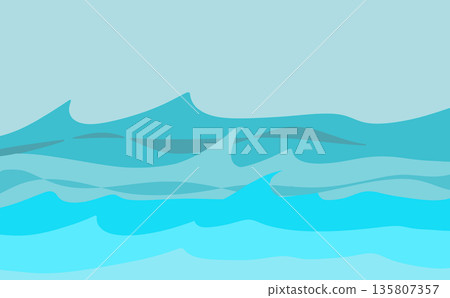 波濤洶湧的海景 135807357