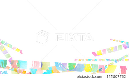 Colorful watercolor rainbow line frame Colorful watercolor rainbow line frame 135807762