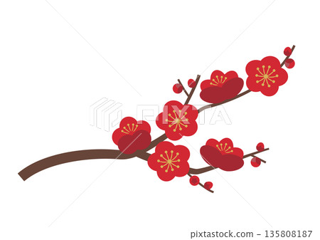 梅花枝_紅色 梅花枝_紅色 135808187