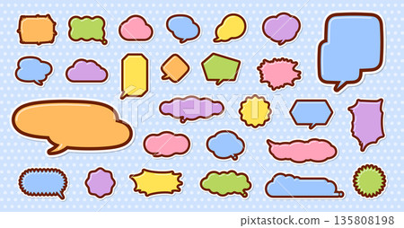 Cute Easter design speech bubbles set of various shapes Cute Easter design speech bubbles set of various shapes 135808198