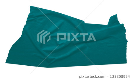 green crumpled torn tape isolated on transparent background. green crumpled torn tape isolated on transparent background. 135808954