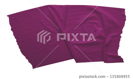 purple crumpled torn tape isolated on transparent background. 135808955