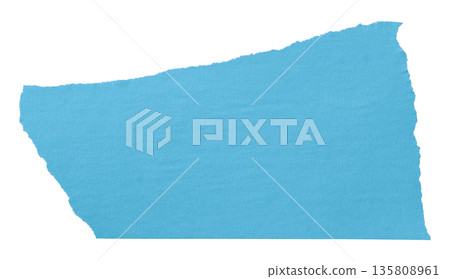 light blue crumpled torn tape isolated on transparent background. light blue crumpled torn tape isolated on transparent background. 135808961