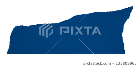blue crumpled torn tape isolated on transparent background. 135808963
