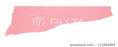 pink crumpled torn tape isolated on transparent background. pink crumpled torn tape isolated on transparent background. 135808964