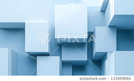 Modular architecture background with geometric block structures. Modular architecture background with geometric block structures. 135809068