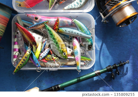 擬餌釣魚中使用的擬餌合影 135809255