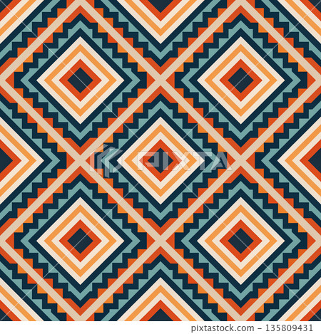 seamless pattern with geometric shapes. vector illustration 135809431