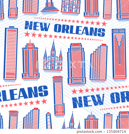 Vector New Orleans seamless pattern 135809714