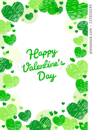 Cute Heart Frame with Text, Card Size, Postcard, Valentine's Day Decoration, Green Cute Heart Frame with Text, Card Size, Postcard, Valentine's Day Decoration, Green 135810245