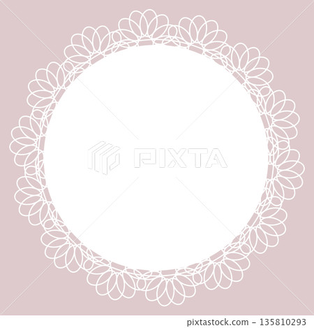 Cute lace material, circle, frame 135810293