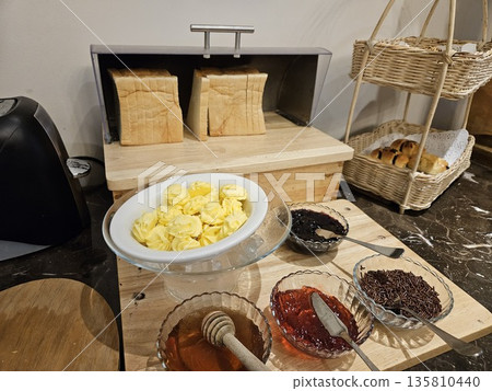 This is open buffet breakfast at hotel This is open buffet breakfast at hotel 135810440