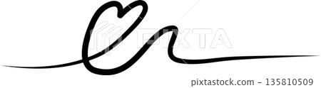 Heart continuous line drawing. Decorative design 135810509