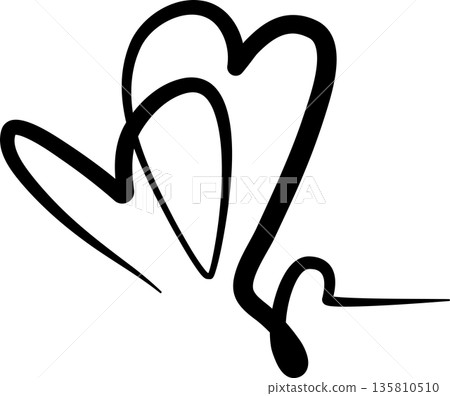 Heart continuous line drawing. Decorative design 135810510