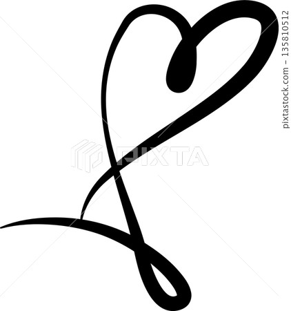 Heart continuous line drawing. Decorative design 135810512