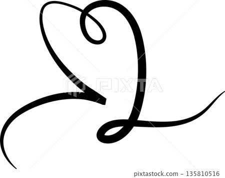 Heart continuous line drawing. Decorative design 135810516