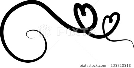 Heart continuous line drawing. Decorative design 135810518