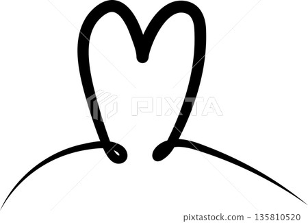 Heart continuous line drawing. Decorative design 135810520