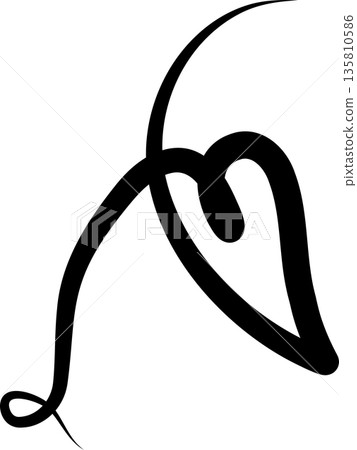 Heart continuous line drawing. Decorative design 135810586