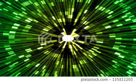 Abstract background material with green shining radial lines and a sense of speed 135811203