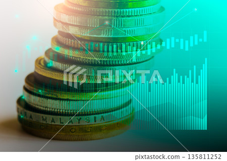 Stock market or forex trading graph and candlestick chart suitable for financial investment concept. Economy trends background for business idea and all art work design. Abstract finance background. Stock market or forex trading graph and candlestick chart suitable for financial investment concept. Economy trends background for business idea and all art work design. Abstract finance background. 135811252
