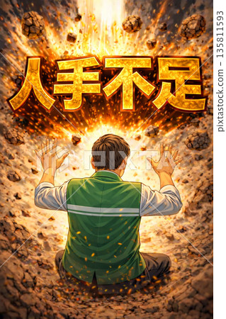 Middle-aged and elderly men facing a worsening labor shortage 135811593