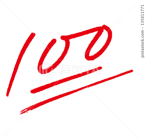 100 points written with pen 135811771