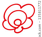 Flower circle drawn with a pen 135811772